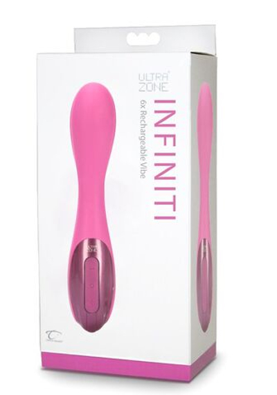 Розовый перезаряжаемый вибромассажер Infinity 6x - 17,8 см. (Цвет: розовый)