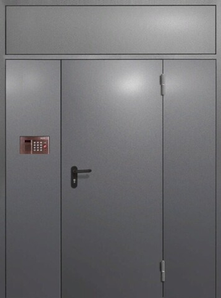 Входная дверь техническая с верхней и боковыми фрамугами - 940