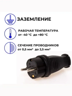 Elestarpro Вилка электрическая 16А 250, 1 шт.