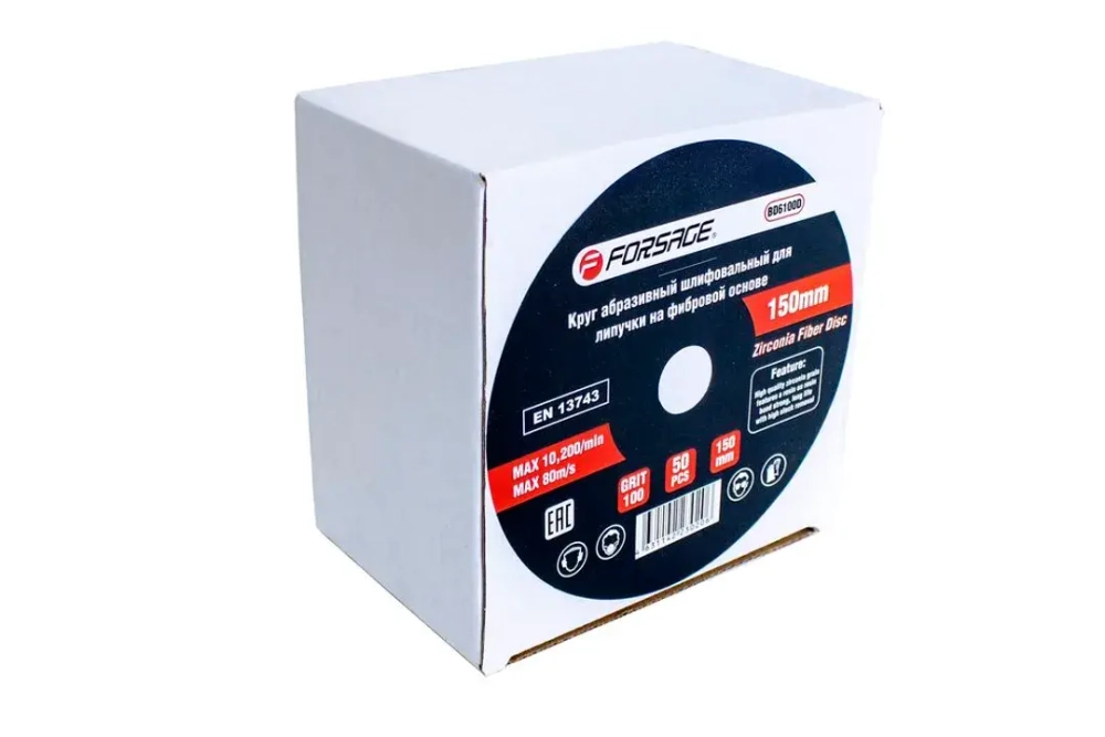 Круг абразивный шлифовальный 150мм (№100) Forsage F-BD6100D