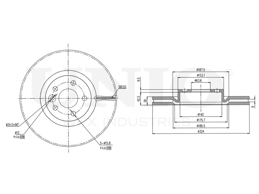 Диск тормозной передний UNIO BRD-20551