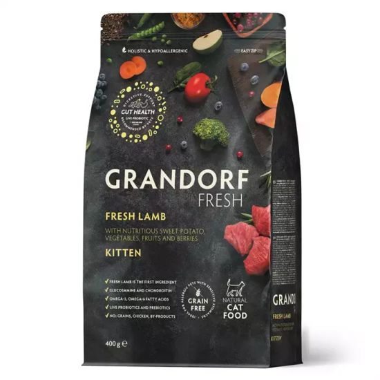 Grandorf Fresh Сухой корм для котят и беременных кошек с ягненком и бататом