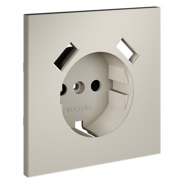 Накладка для розетки с заземлением и защитными шторками, с USB A+A, S70 (кашемир)