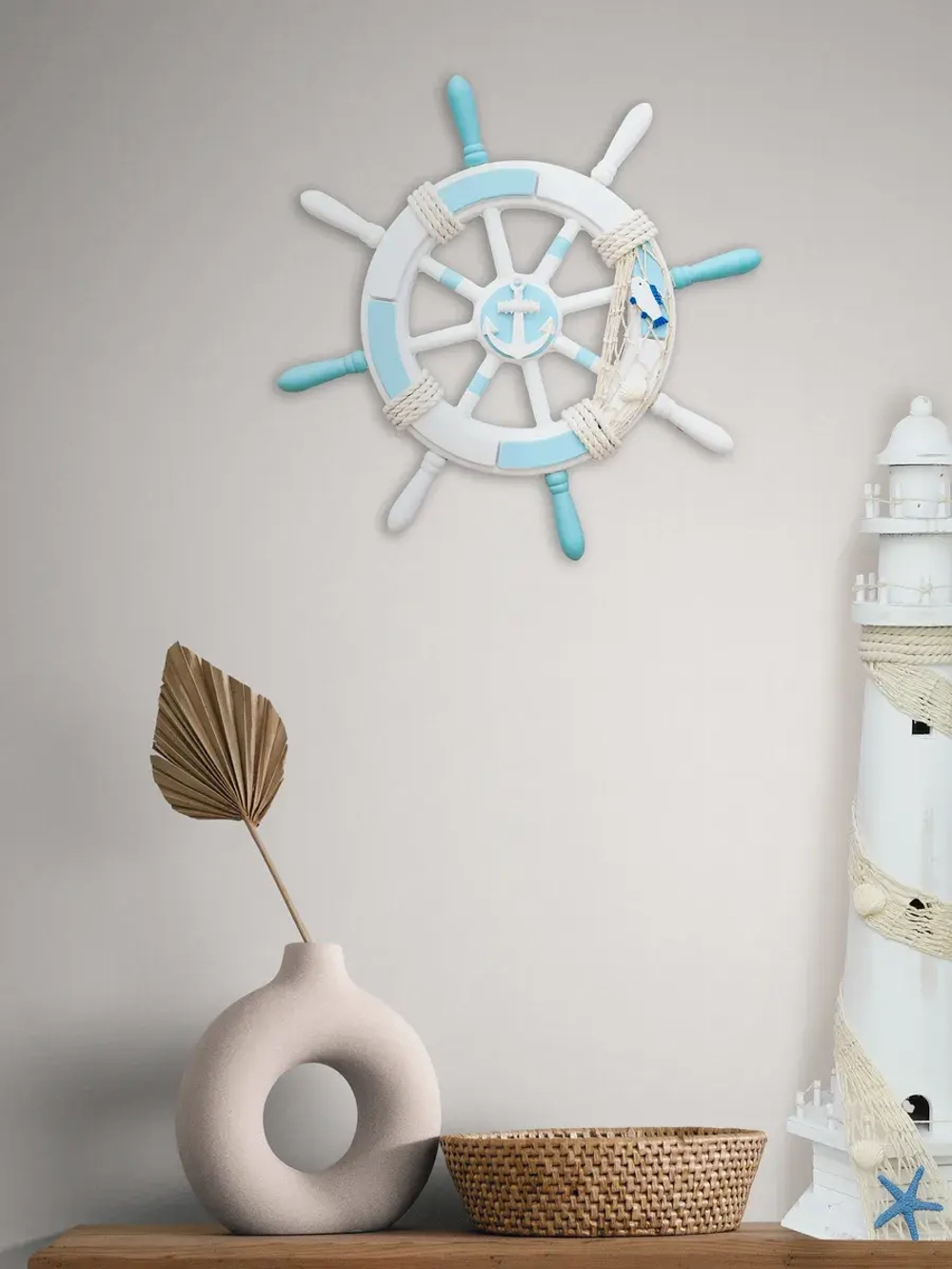 Декор для дома на стену "Штурвал" 34 см