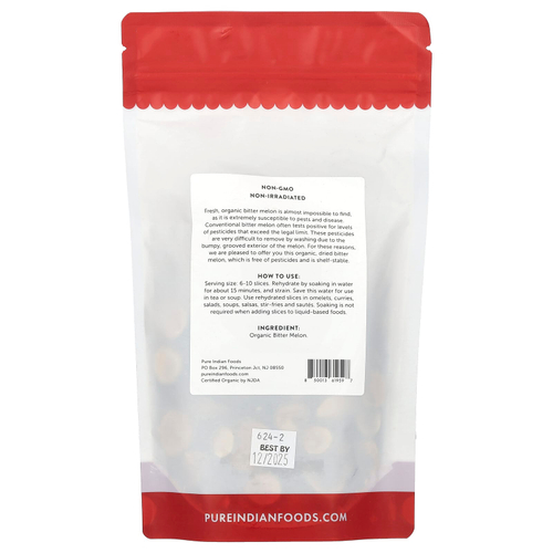 Pure Indian Foods, Органическая горькая дыня, 50 г (1,7 унции)