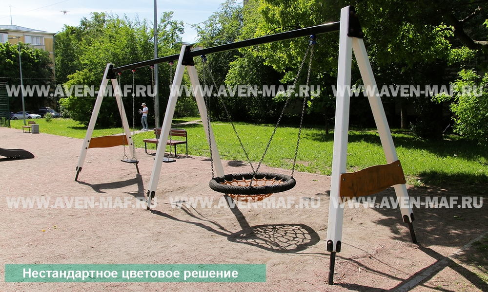 Качели маятниковые с цепными подвесами Гнездо