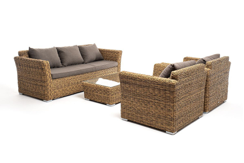 Капучино лаунж-зона из искусственного ротанга (гиацинт)