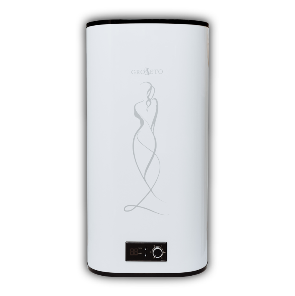 Водонагреватель электрический 100л. GROSSETO Flat-100 (1300+700)W плоский нержавеющая сталь