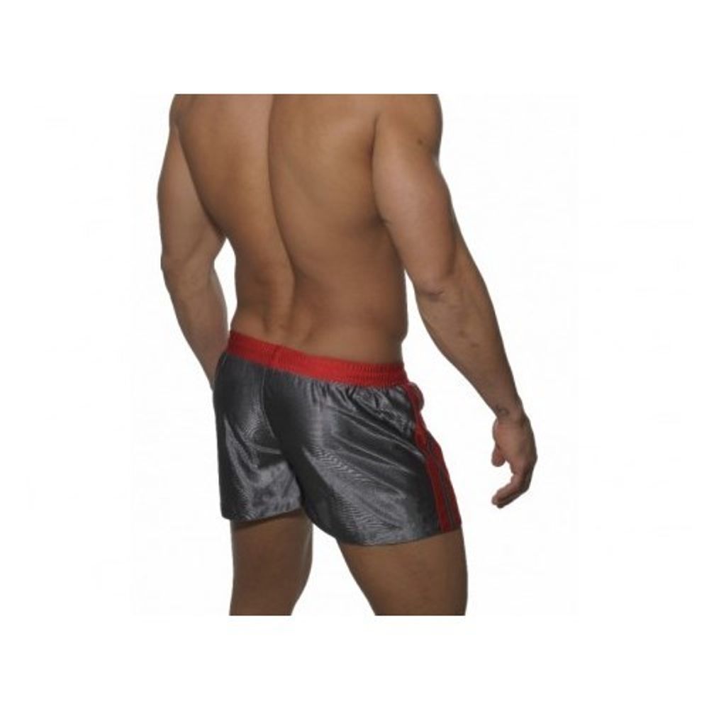 Мужские спортивные шорты cерые с красным поясом ES Collection SHORTS GREY -RED