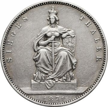 1 талер 1871 Германская Империя (Пруссия) "Победный" - в честь победы в франко-прусской войне