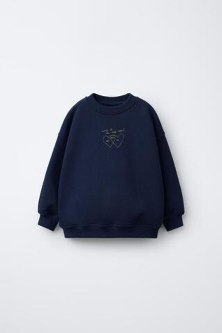 ZARA ТОЛСТОВКА С ВЫШИВКОЙ ORFAYO ©э, СИНИЙ