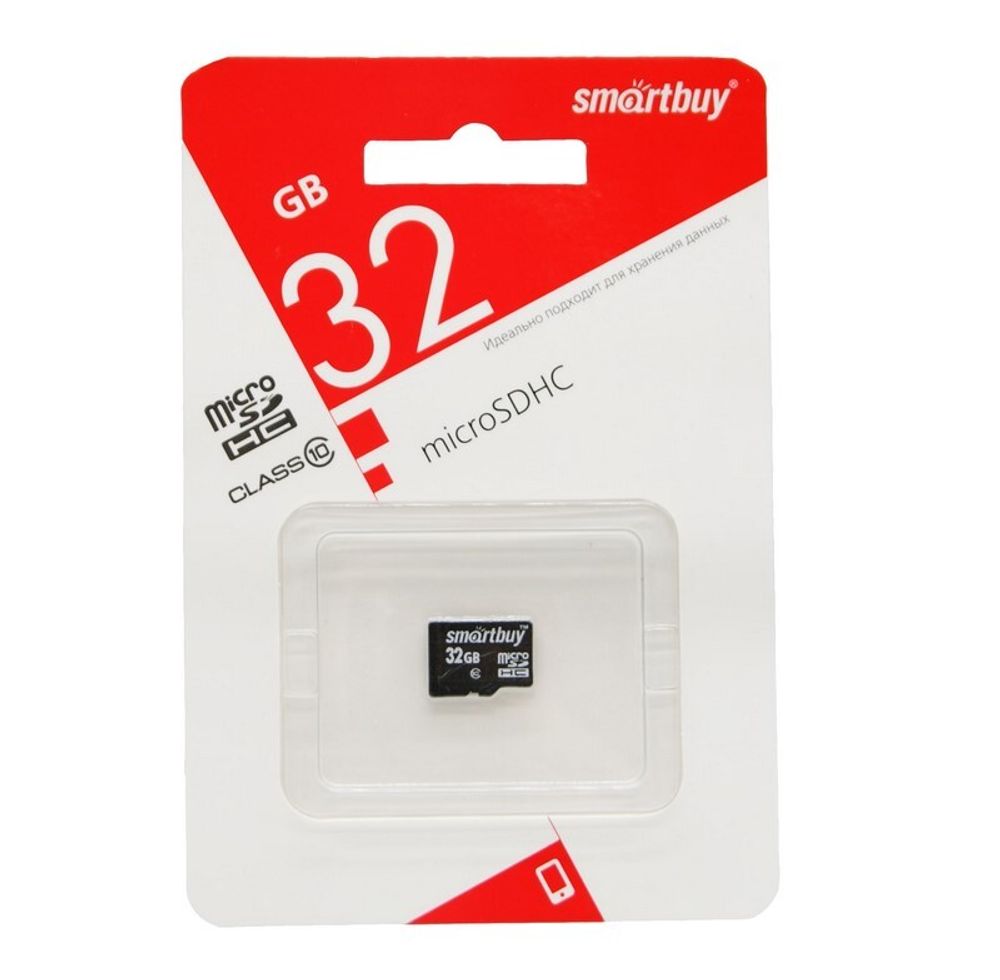 Micro SDHC карта памяти 32ГБ SmartBuy Class 10