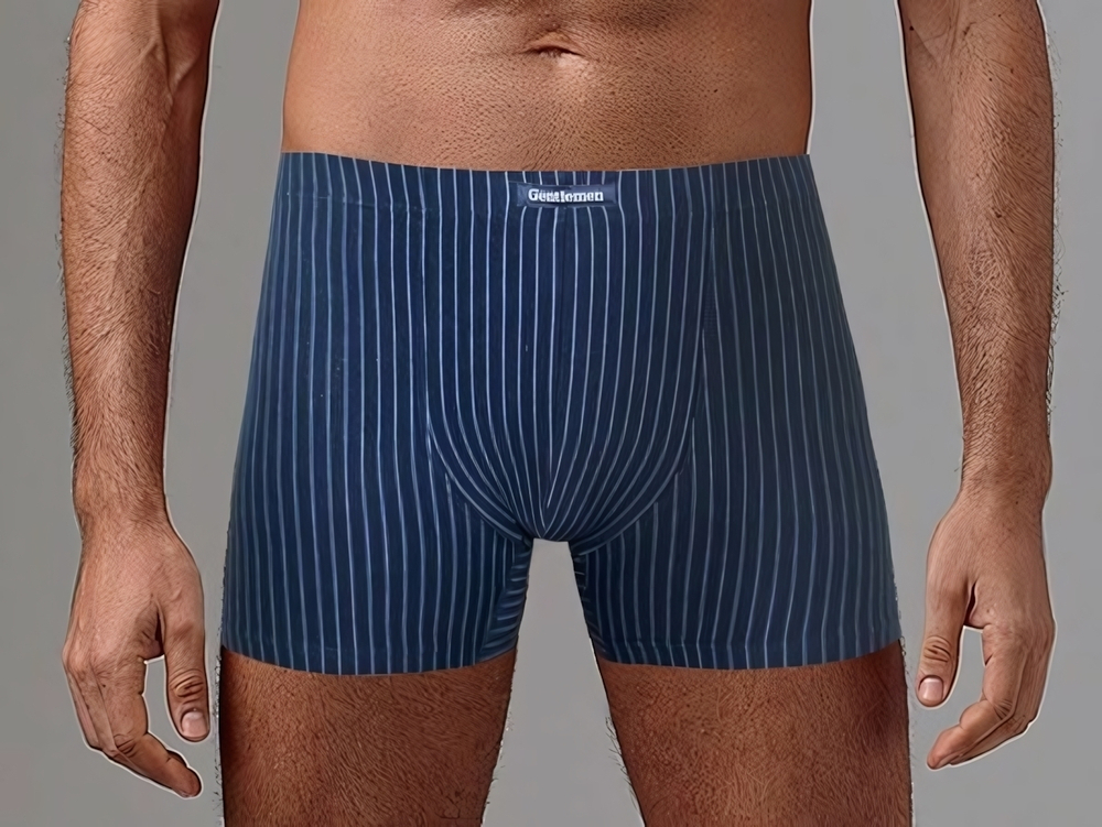 Удобные мужские боксеры в полоску (Размер: XXL) (Цвет: голубой)
