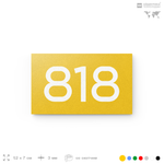 Номер на дверь 818, табличка на дверь для офиса, квартиры, кабинета, аудитории, склада, желтая 120х70 мм, Айдентика Технолоджи