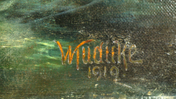 Рудикке В (?). Морское сражение. Холст, масло. Голландия. 1919.