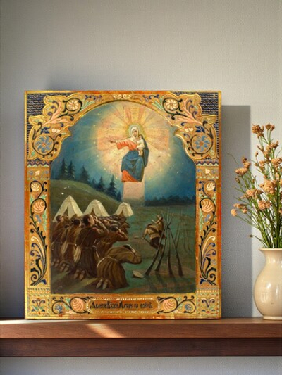 Августовская икона Божией Матери деревянная на левкасе