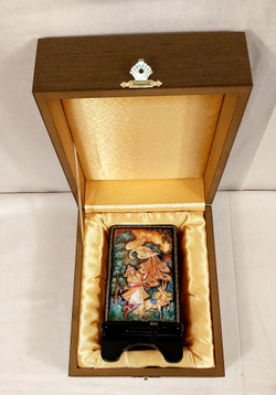 Сувенирная подставка для телефона с росписью Палех "Иван-царевич и жар-птица"