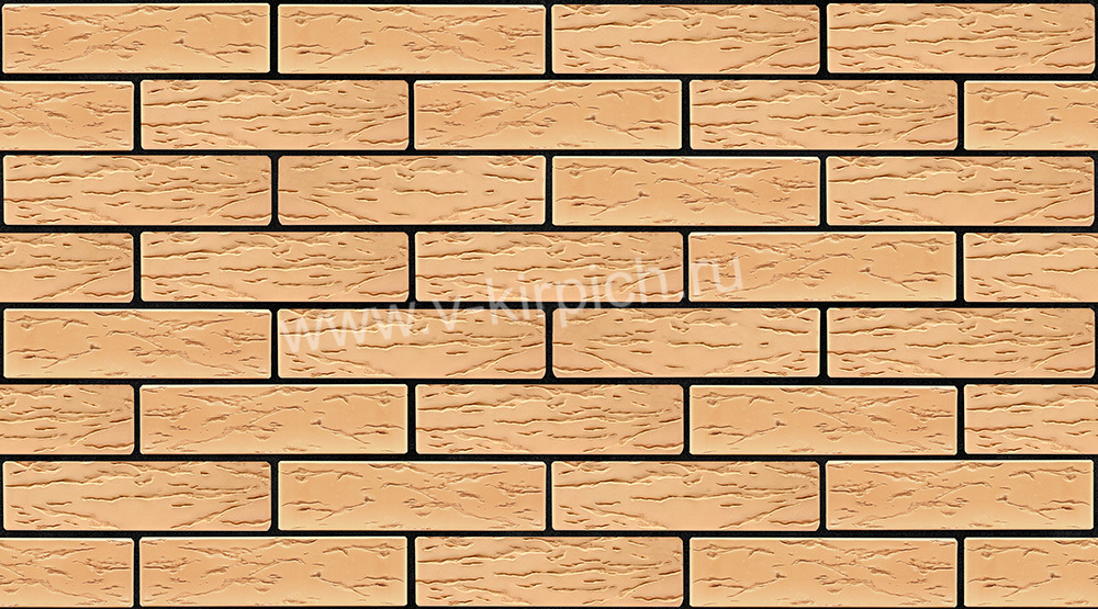Кирпич лицевой Воротынский одинарный соломенный, руст