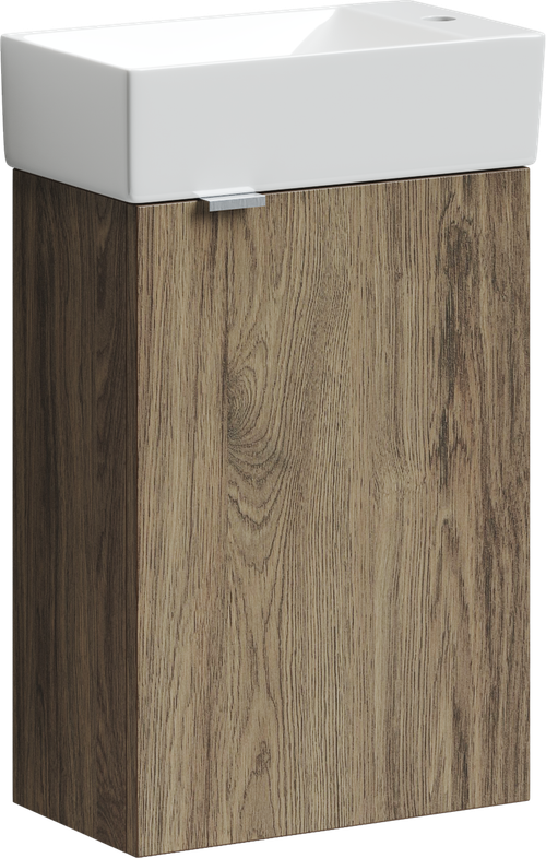 Тумба с раковиной Sancos Mini, 35.5 см., ламинат коричневый, MN35ECHR