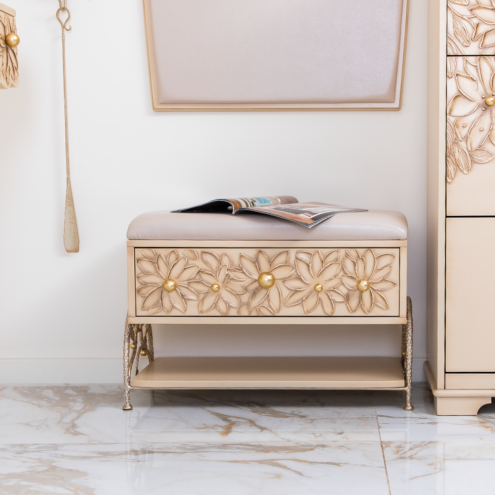 Банкетка Терра Айвори Мраморное золото