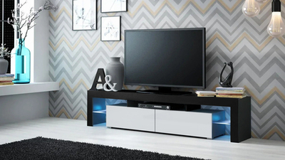 ТВ-тумба 1 Белый 101/ Черный 190 200*35*45 см, Белый, Черный   Фиеста