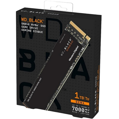 Жесткий диск SSD M.2 1Tb Western Digital WD Black SN850X, 7300/6300MBs, 1100000 IOPS, 3D TLC, PCI-E4.0x4 (WDS100T2X0E)
