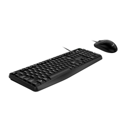 Комплект (клавиатура + мышь) Клавиатура + мышь Genius КМ-170 (Черный, USB,104 кл+ кнопка SmartGenius, мембранная, защита от проливаний,1000 DPI) [31330006403]