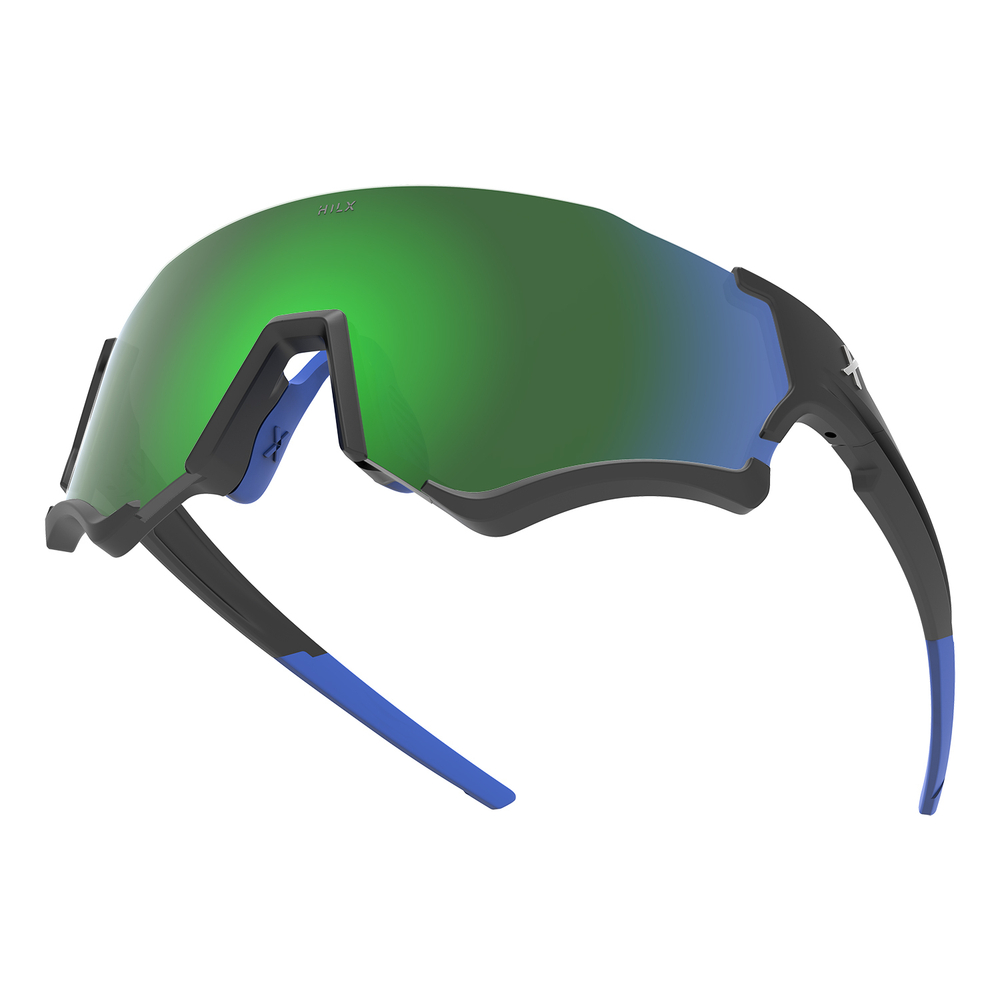 Спортивные очки HILX Revok / Matt Black Blue / Green Lens
