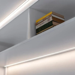 Профиль накладной 2 метра (1 шт) алюминиевый 17x7мм 2м прямоугольный для светодиодной ленты с рассеивателем