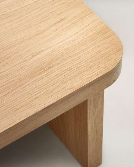 Oaq Журнальный столик из дубового шпона с натуральной отделкой 82 x 60 см