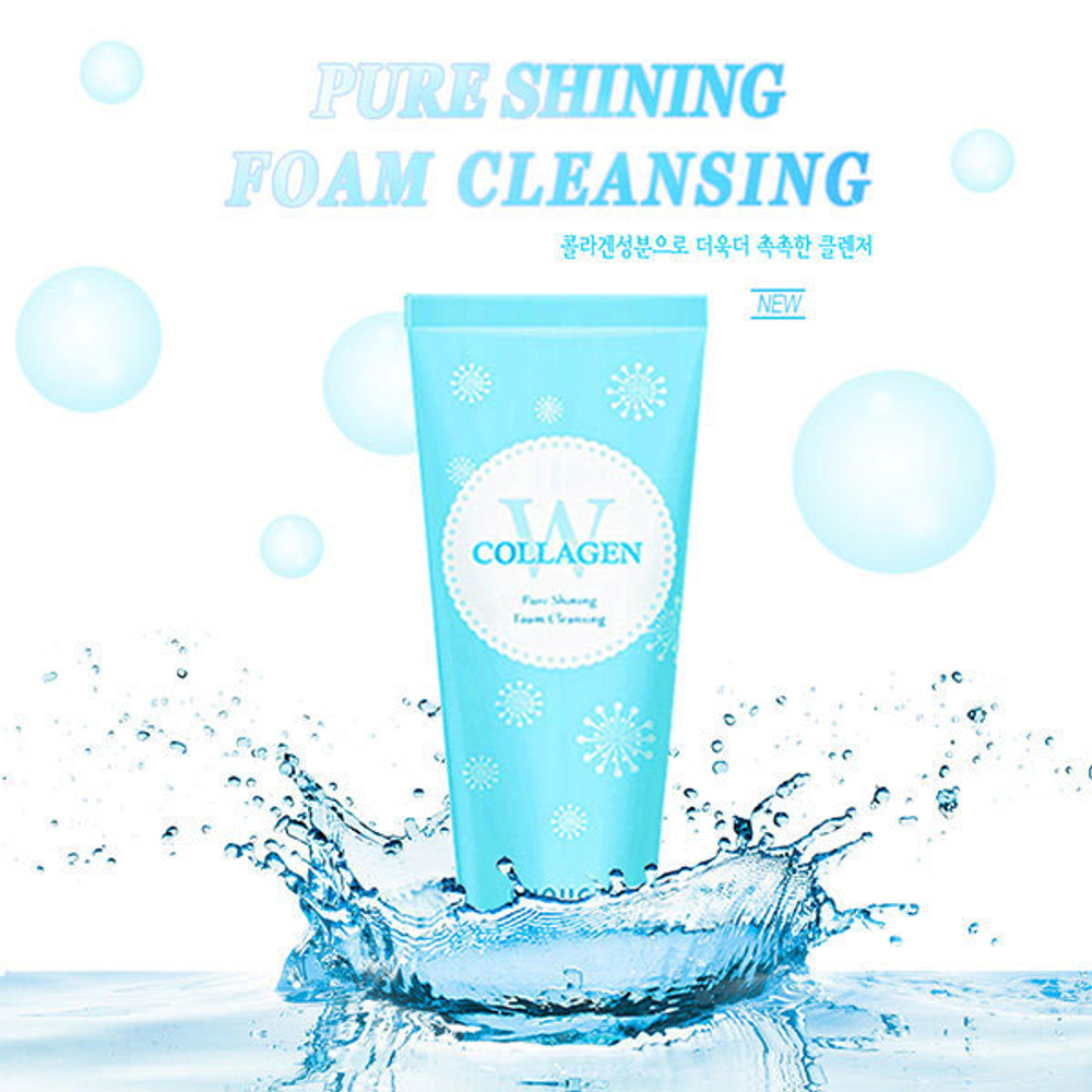 Enough W Collagen Pure Shining Foam Cleansing пенка для умывания с морским коллагеном