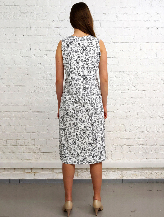 Платье "Петроглиф", по мотивам наскальные рисунки древних людей