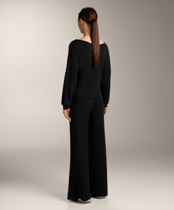 OYSHO Расклешенные брюки с мягкой на ощупь модальной тканью., черный