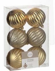 Набор пластиковых шаров Ламара 70 мм, цвет золото, House of seasons (83196)