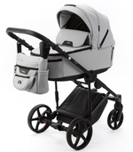 Детская коляска Adamex Zico Deluxe New 2 в 1 ZN-SA03 СВЕТЛО-СЕРАЯ КОЖА