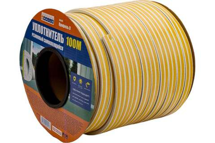 Уплотнитель резиновый D-профиль белый 100м 4WALLS/8