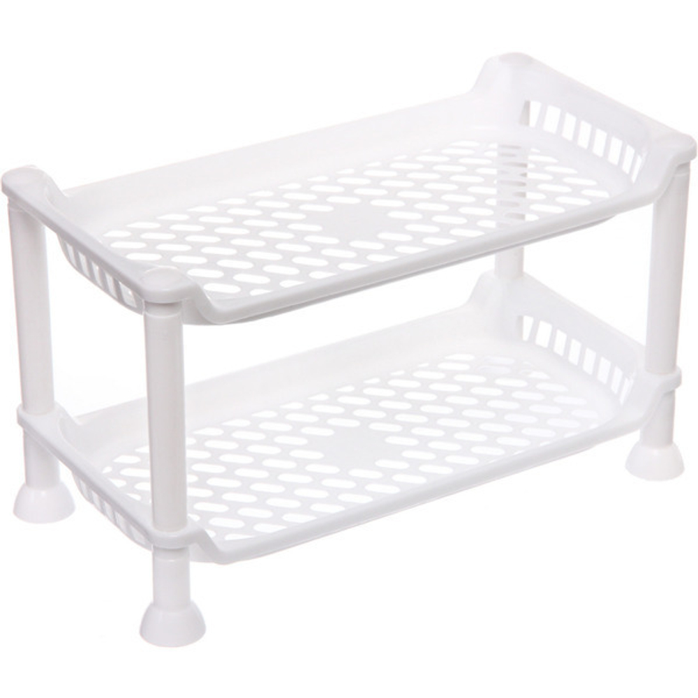 Этажерка настольная универсальная «БИСКОТТИ», цвет белый, две секции, 17.5*34*20см