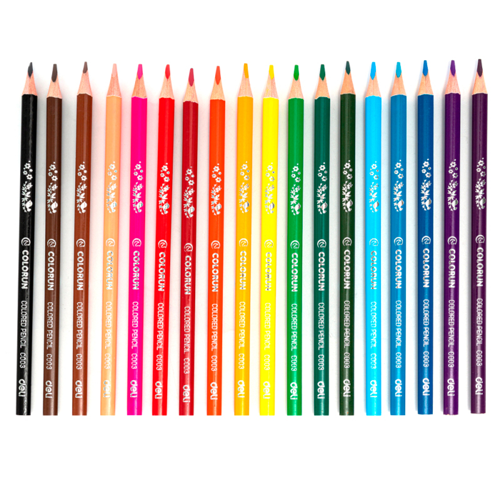 Карандаши цветные Deli "ColoRun", 18 цветов, дерево, картон