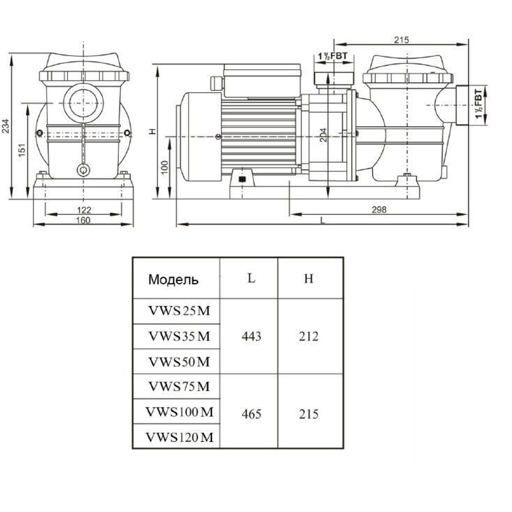 Насос Aquaviva LX STP75M (220В, 8 м3/ч, 0.75HP)