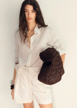 Костюмные бермуды из смесового льна