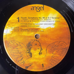 Винтажная виниловая пластинка LP Haydn Гайдн, Pittsburgh Symphony Orchestra, Andre Previn Симфония Symphony No. 94 In G Surprise (США 1980)