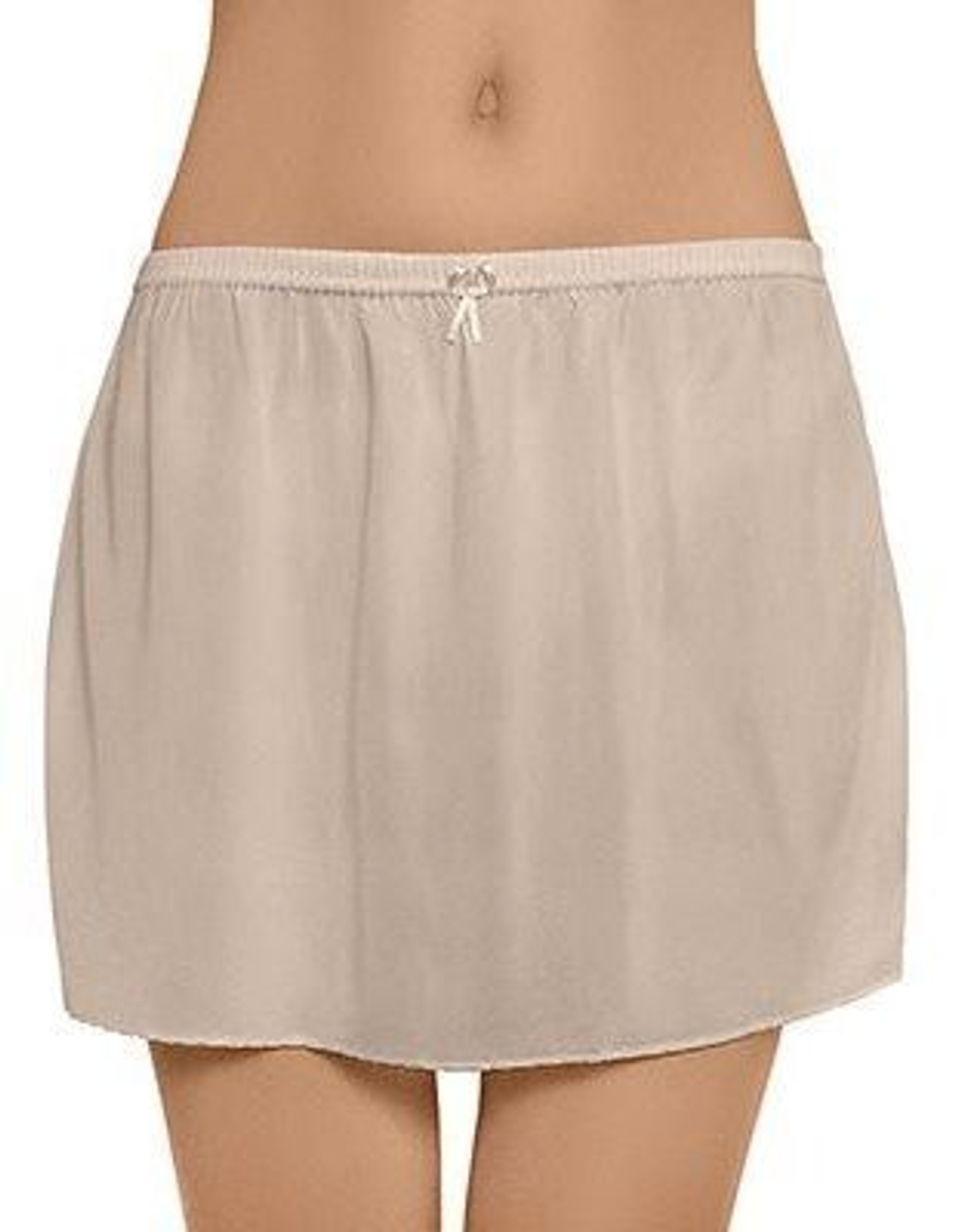 Короткая нижняя юбка без кружева (Размер: XXL) (Цвет: бежевый)