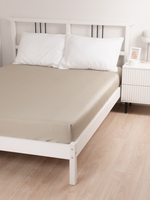 UTOPIA Простыня натяжная, сатин темно-бежевый