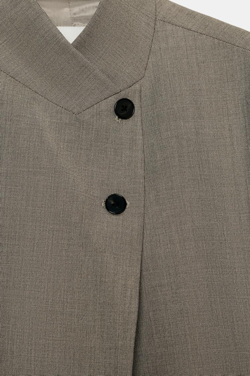 ZARA БЛЕЙЗЕР С ВОРОТНИКОМ-СТОЙКОЙ — ZW COLLECTION, КАМЕННО-СЕРЫЙ