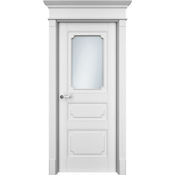 Межкомнатная дверь эмаль Ofram Риан-3 белая остеклённая