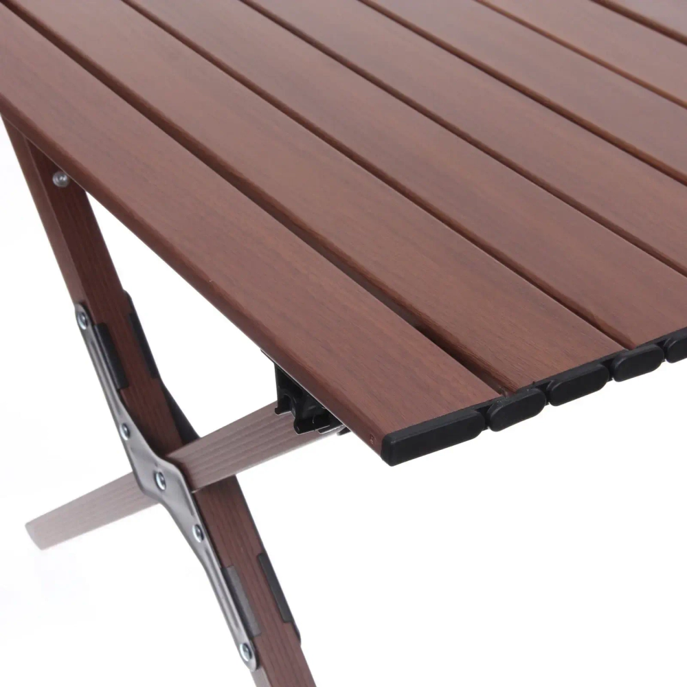 Стол кемпинговый складной DC-5003, 114*59*43 см, цвет: темное дерево, каркас алюминий, ТуристМастер