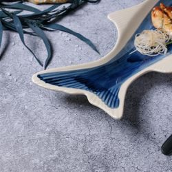 Блюдо овальное 42*13,3 см h4,5 см Рыба Fish Northern Blue Frutti di Mare P.L. [1]