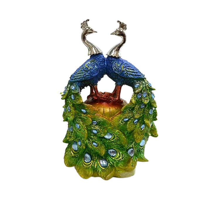 Статуэтка Павлины цвет зеленый, голубой, серебристый 19,5 см