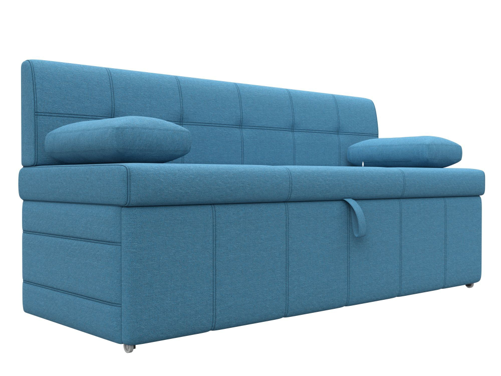 Диван кухонный прямой Лео, Амур 10 голубой, Рогожка, 123859