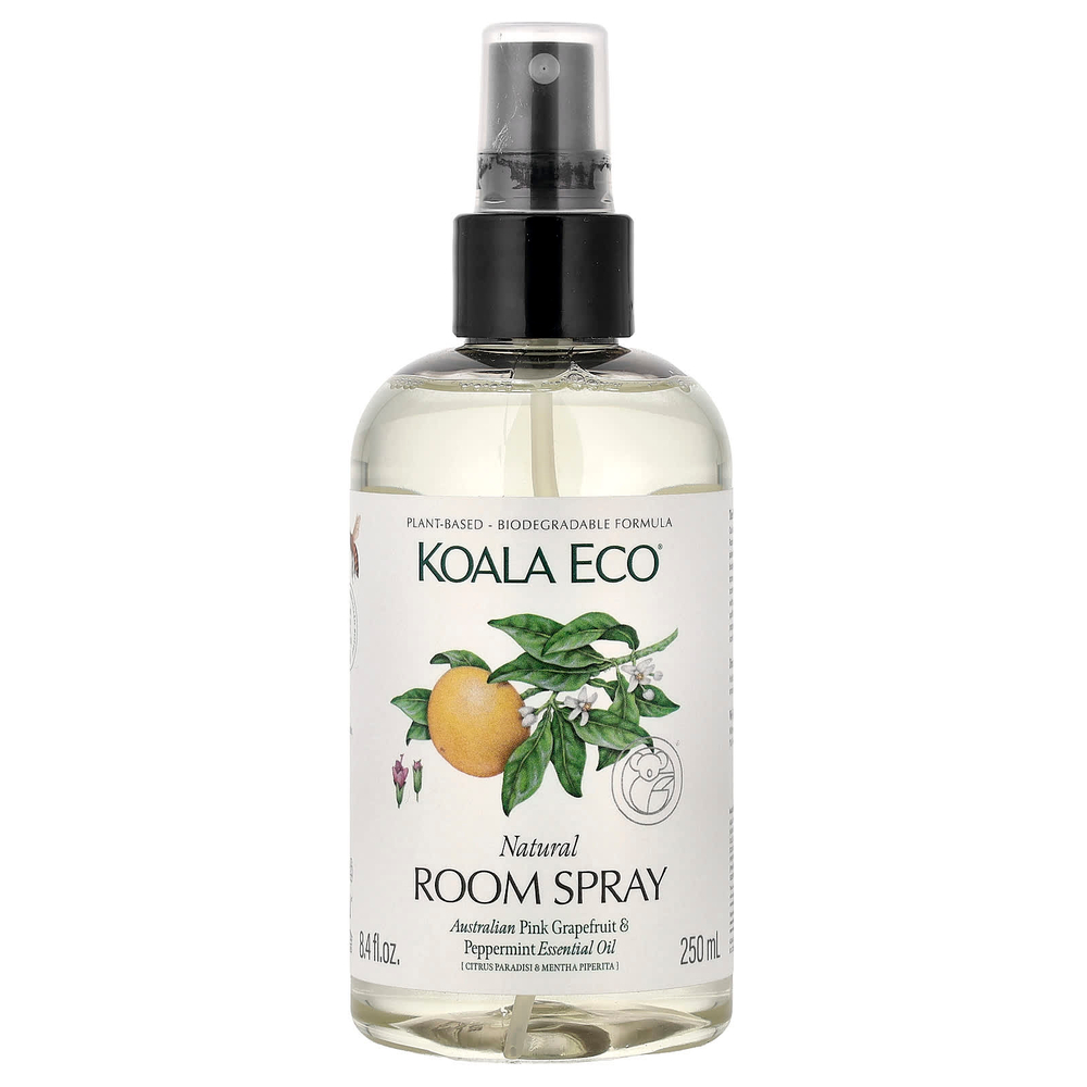 Koala Eco, натуральный спрей для помещений, эфирное масло, австралийский розовый грейпфрут и перечная мята, 250 мл (8,4 жидк. унции)